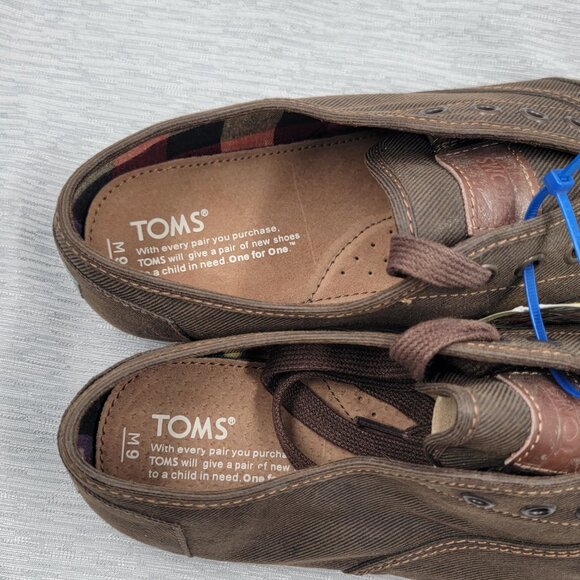 Toms - Men’s Brown Waxed Twill Cordones - Picture 6 of 11